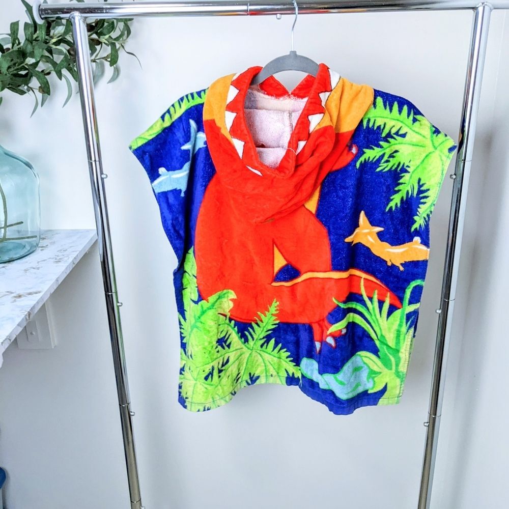 Boys Hooded Dinosaur towel - Picture 2 of 4